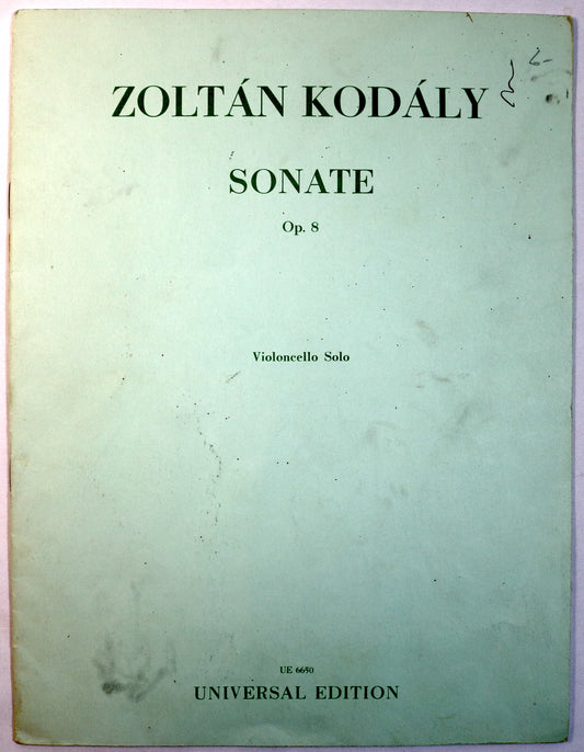 Kodaly: Sonata, Op. 8 for Cello Solo