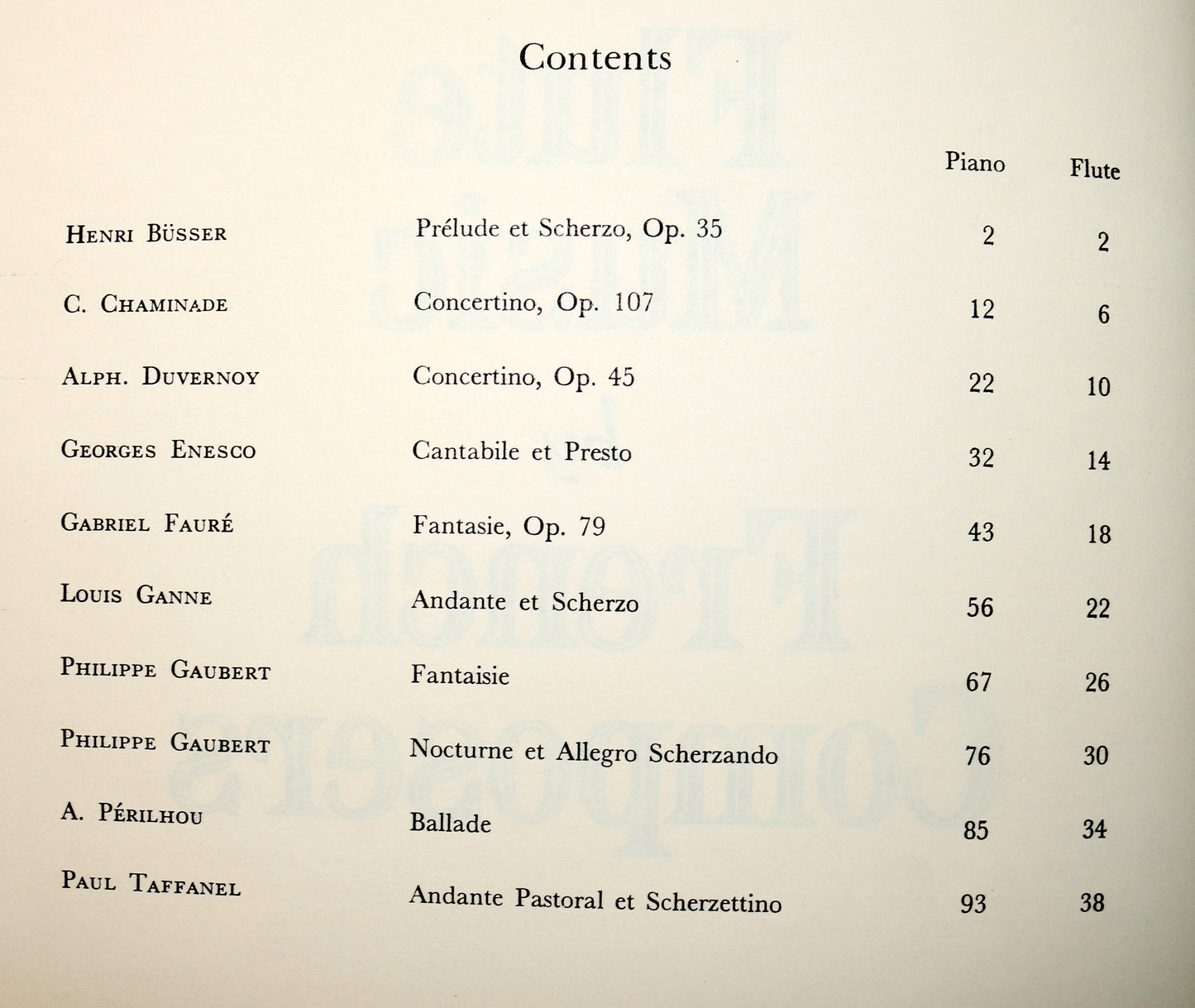 Flute Music by French Composers for Flute and Piano