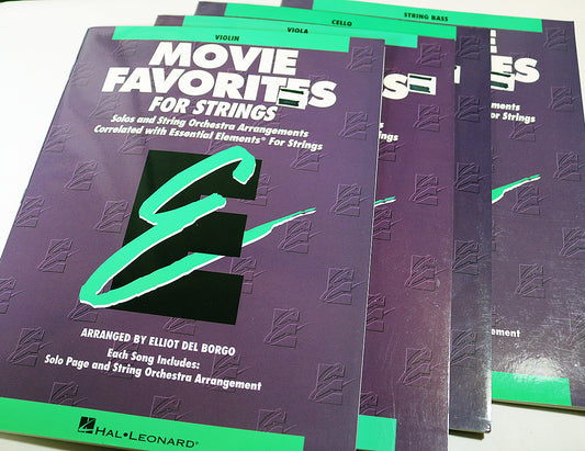 Movie Favorites for Strings: Solos and Orchestra Arrangements (Set of 4: Violin, Viola, Cello, String Bass)