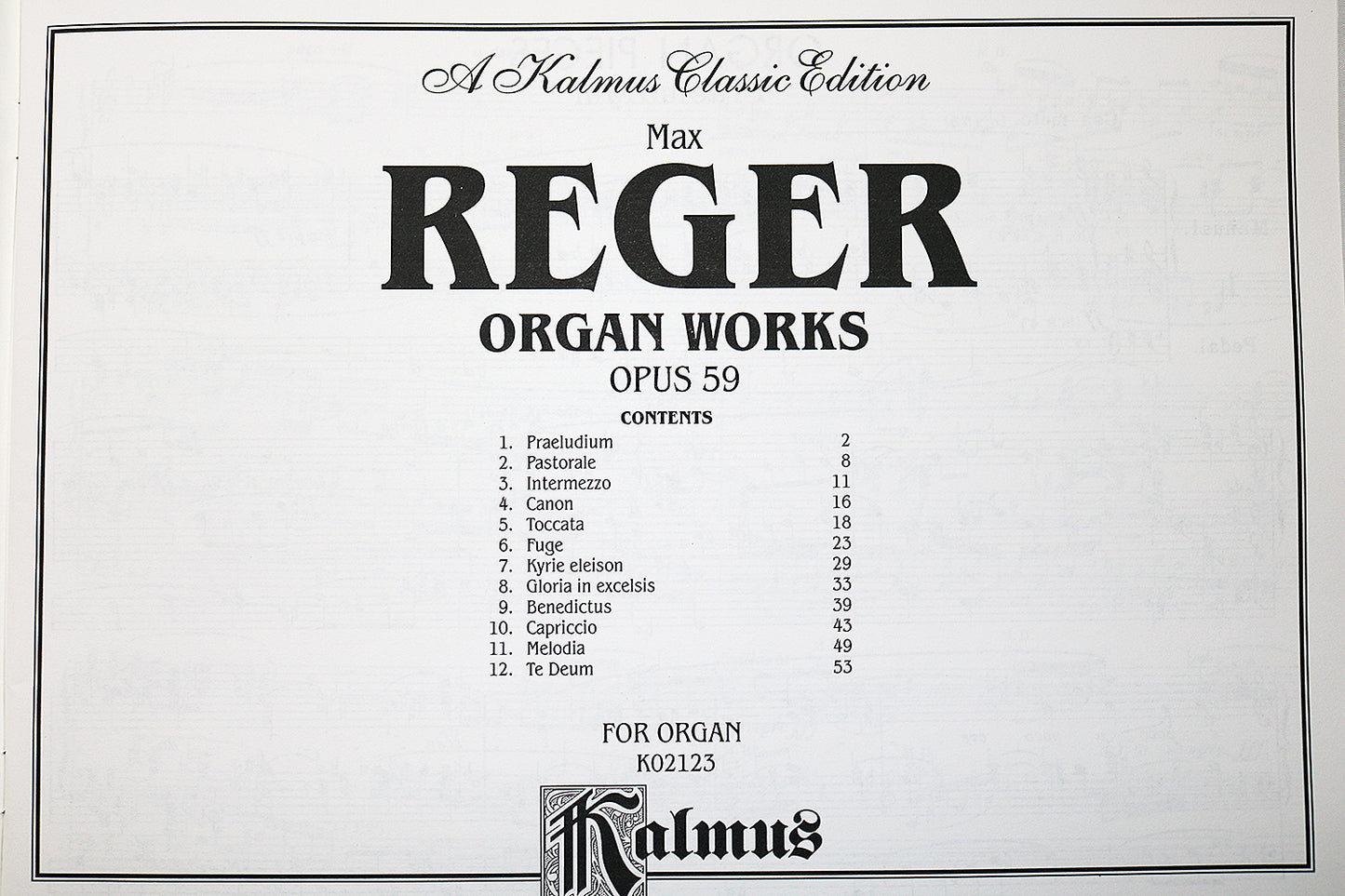 Reger: Organ Works, Op. 59